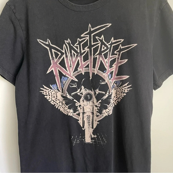 Emma & Sam LF Ride Free Biker Oversized Graphic T-Shirt size XS - Picture 3 of 5